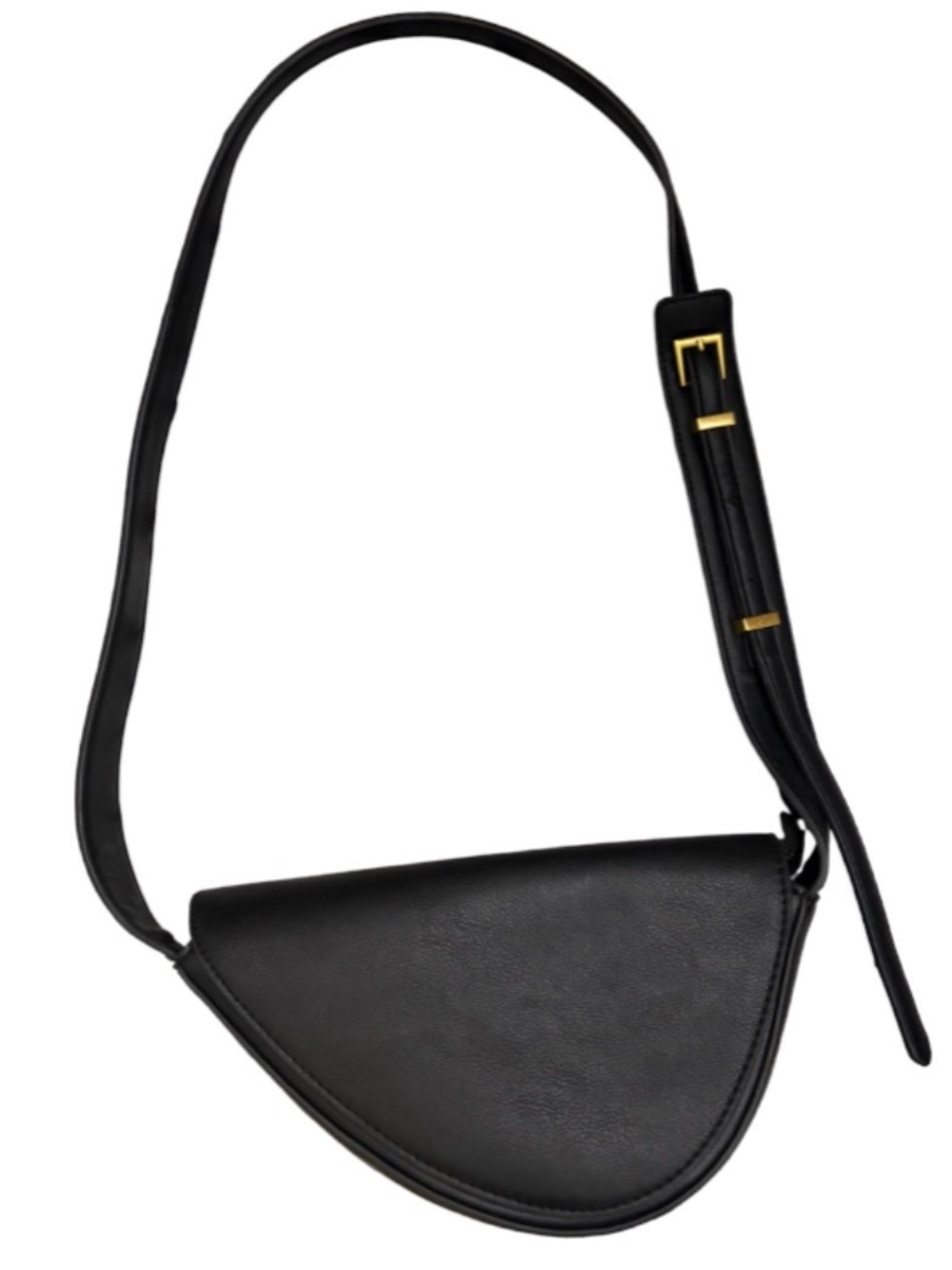 BCBG Black Vegan Leather Half Moon Purse